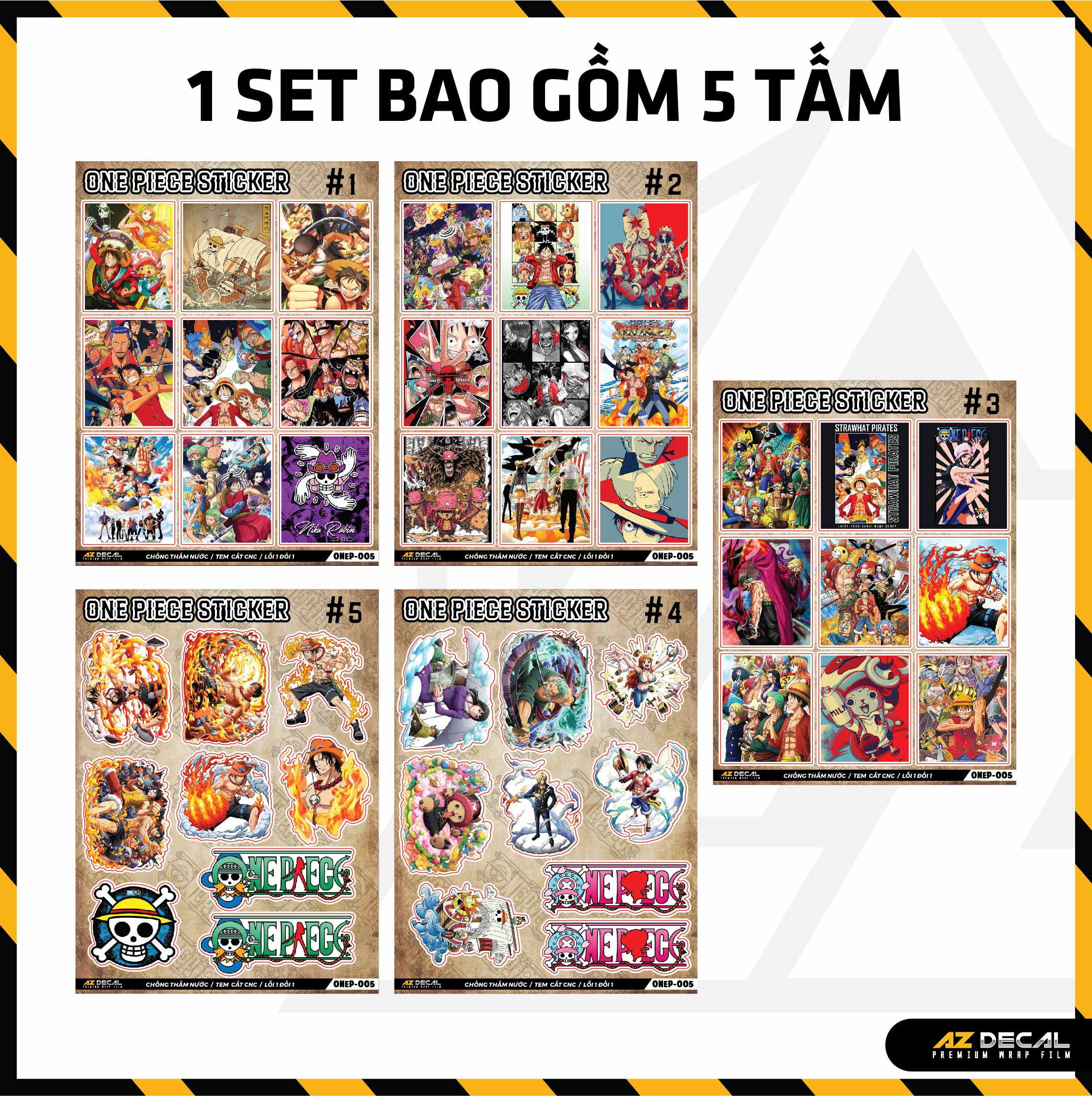 Sticker Dán Ô Tô, Xe Máy, Xe Điện, Xe Đạp, Mũ Bảo Hiểm | One Piece - ONEP005