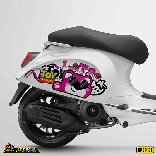 Tem xe Vespa Sprint mẫu Gấu dâu Lotso