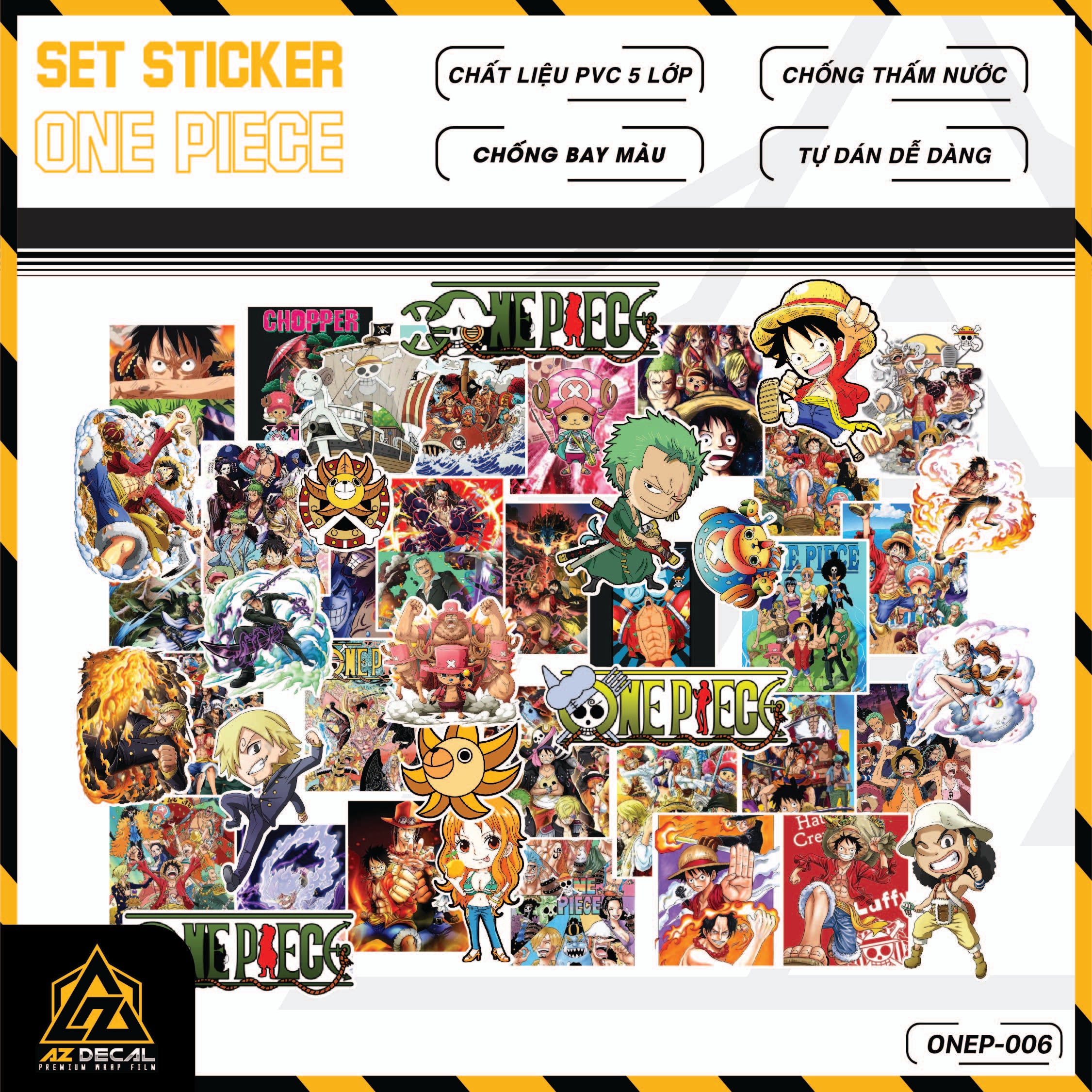 Sticker Dán Ô Tô, Xe Máy, Xe Điện, Xe Đạp, Mũ Bảo Hiểm | One Piece - ONEP006