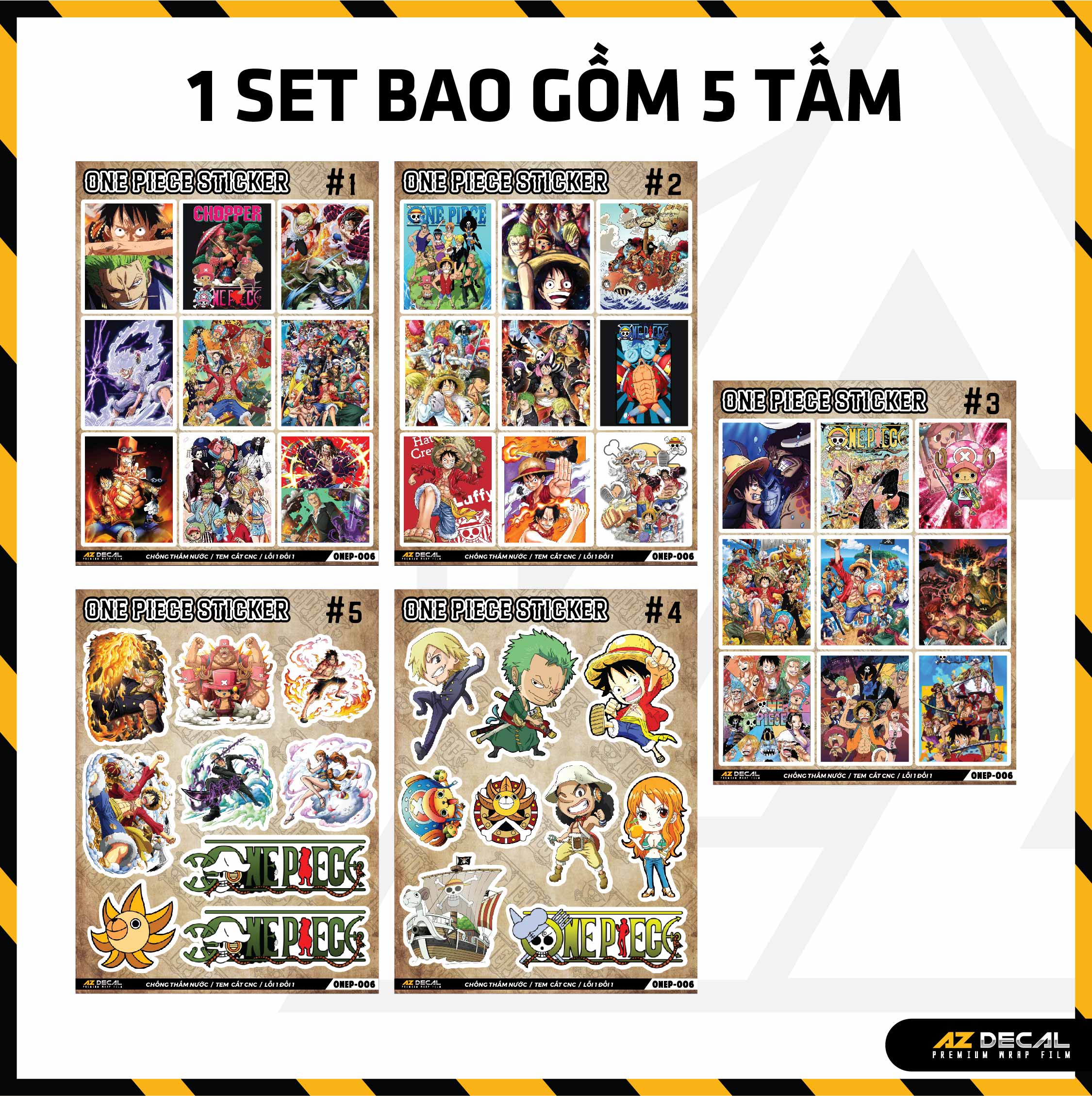 Sticker Dán Ô Tô, Xe Máy, Xe Điện, Xe Đạp, Mũ Bảo Hiểm | One Piece - ONEP006