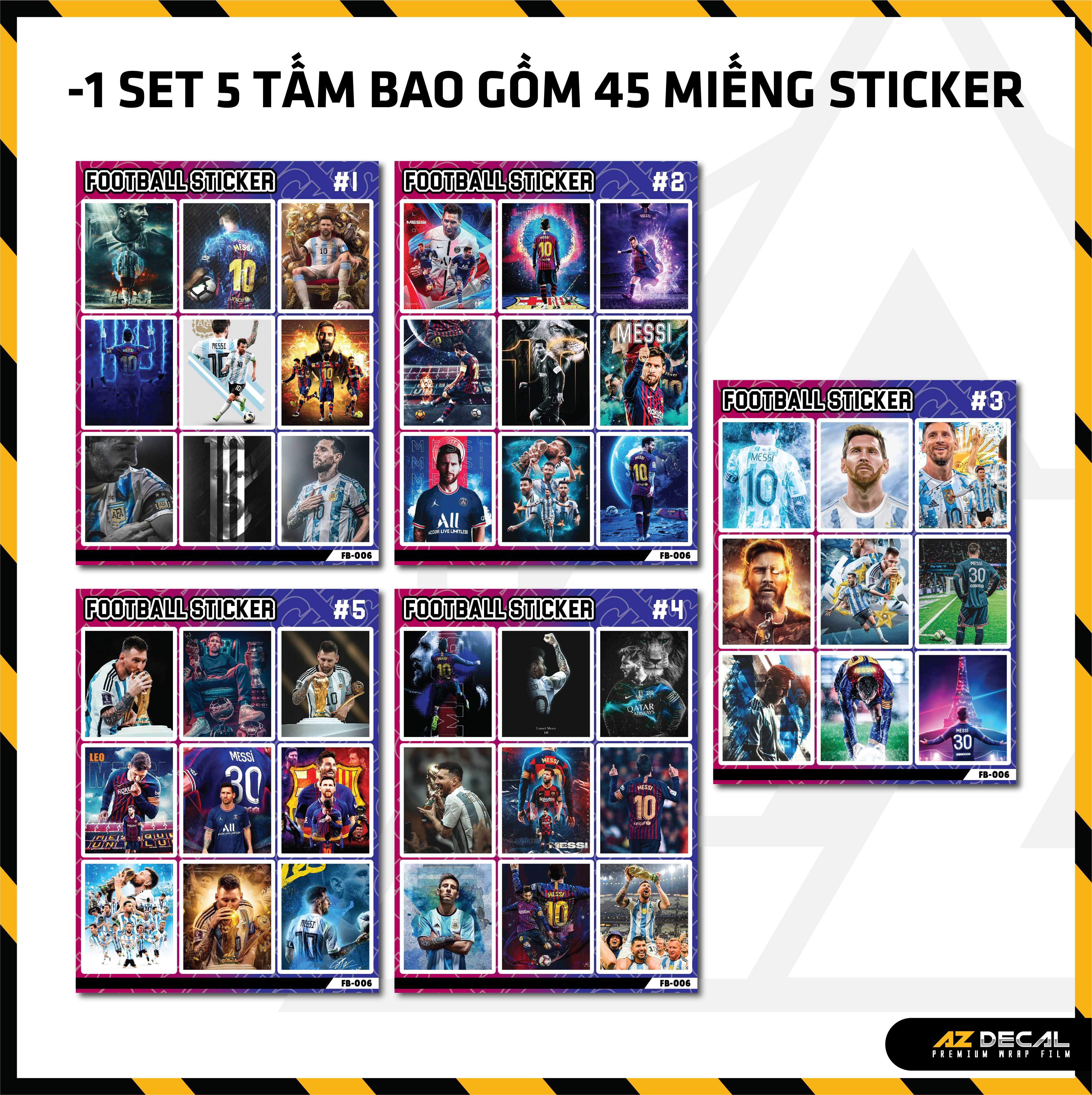 Sticker Dán Ô Tô, Xe Máy, Xe Điện, Xe Đạp, Mũ Bảo Hiểm | Football FB-005 MESSI