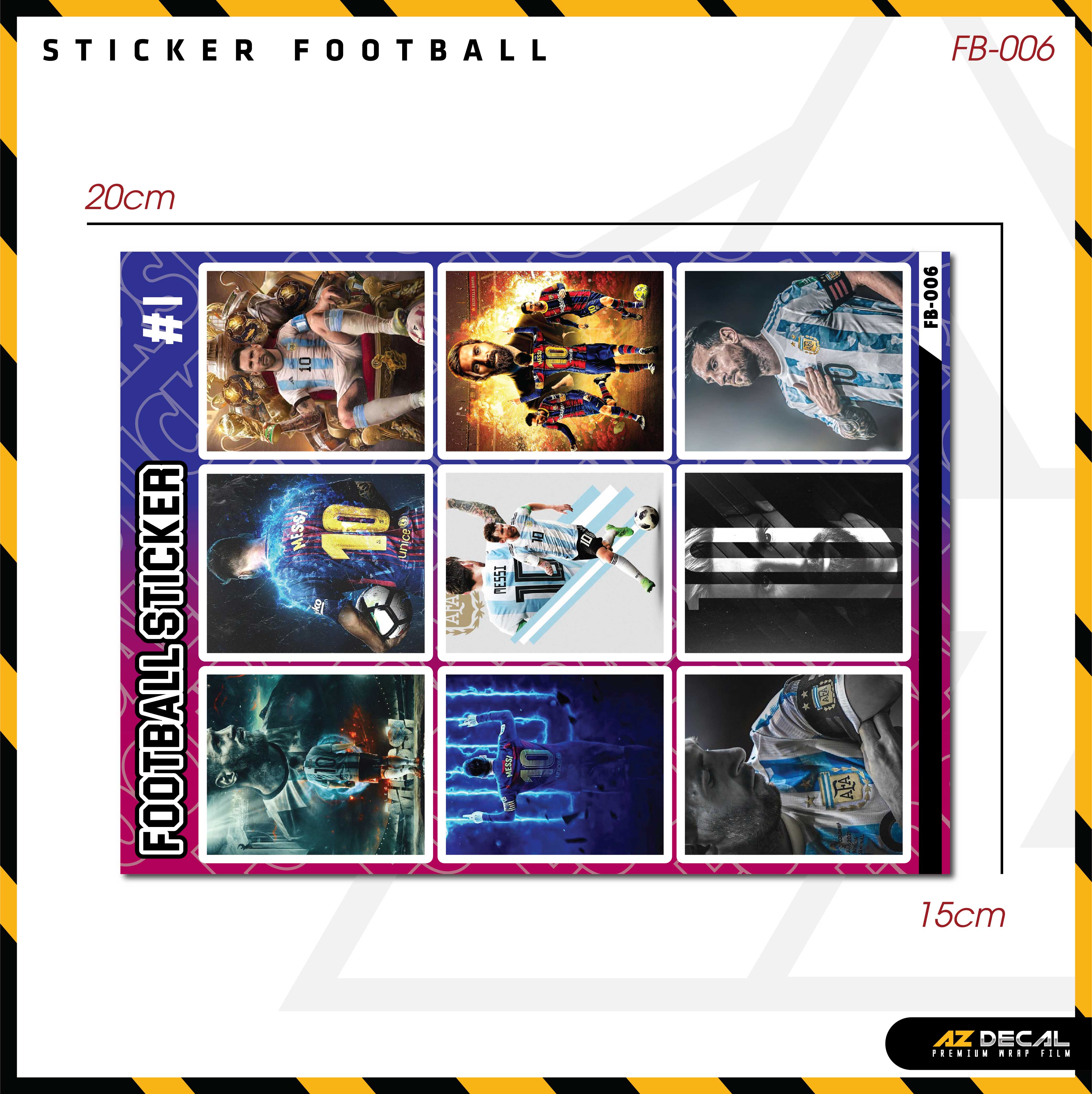 Sticker Dán Ô Tô, Xe Máy, Xe Điện, Xe Đạp, Mũ Bảo Hiểm | Football FB-005 MESSI