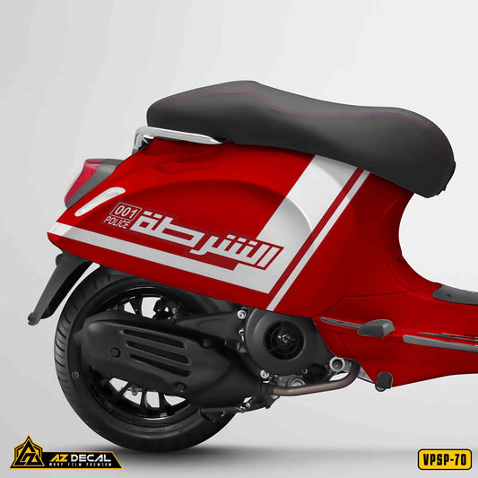 Decal dán xe Vespa màu trắng đỏ