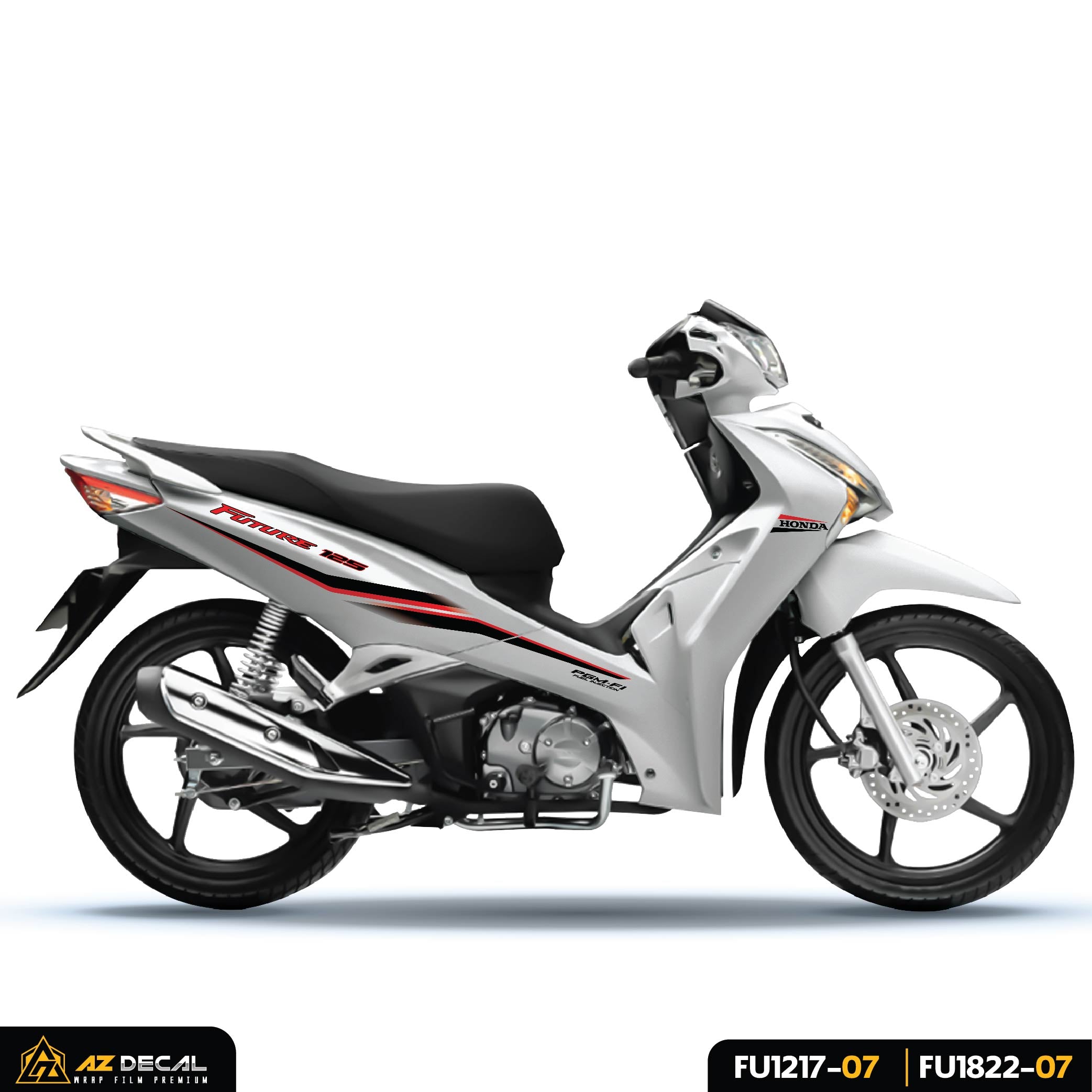 Tem rời Future 125 Fi màu đỏ đen nền trắng