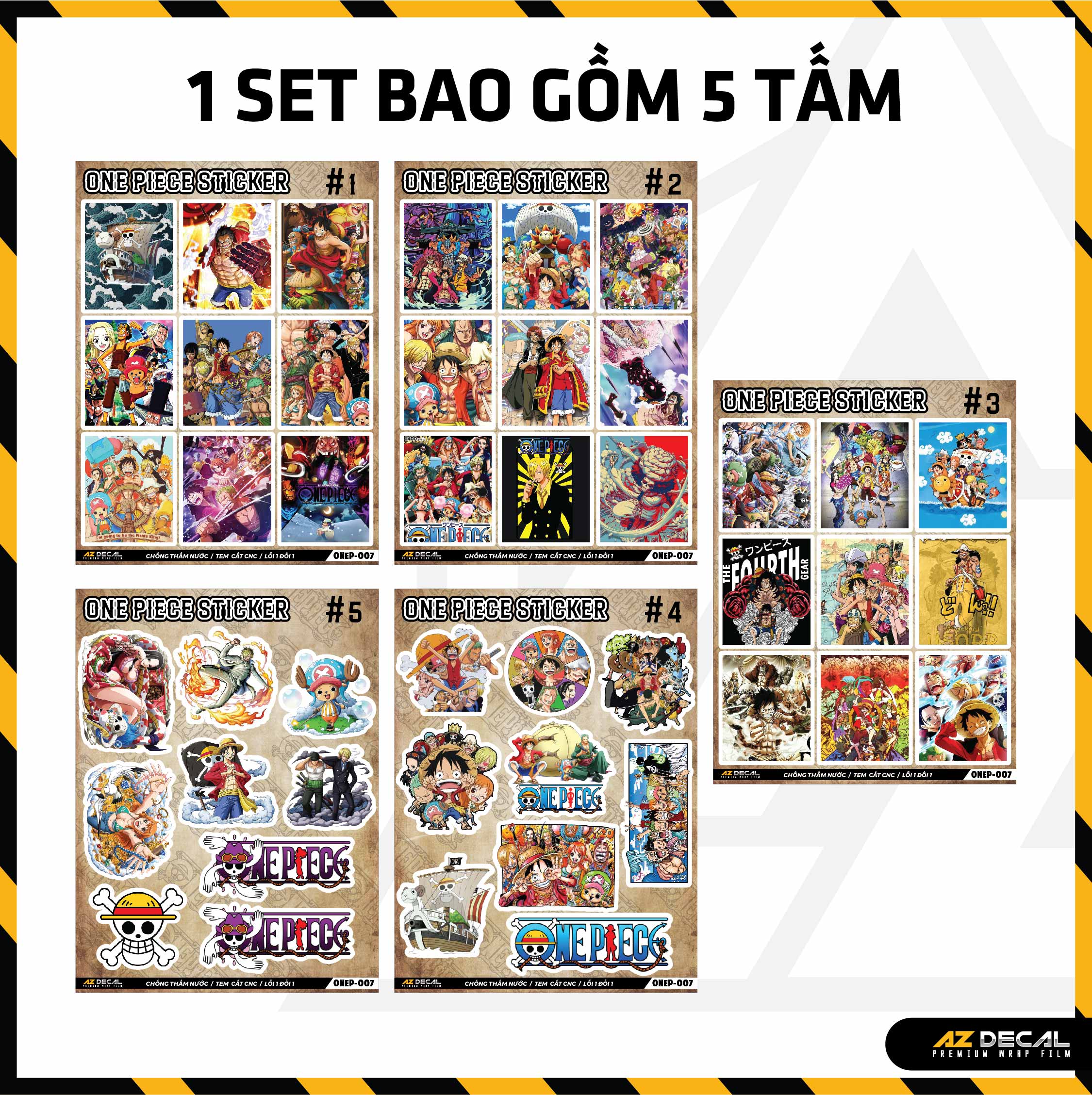 Sticker Dán Ô Tô, Xe Máy, Xe Điện, Xe Đạp, Mũ Bảo Hiểm | One Piece - ONEP007