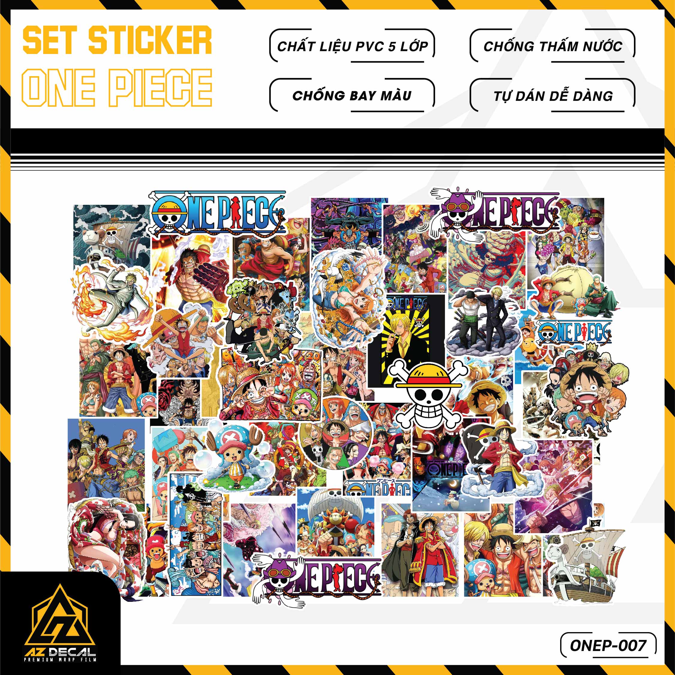 Sticker Dán Ô Tô, Xe Máy, Xe Điện, Xe Đạp, Mũ Bảo Hiểm | One Piece - ONEP007