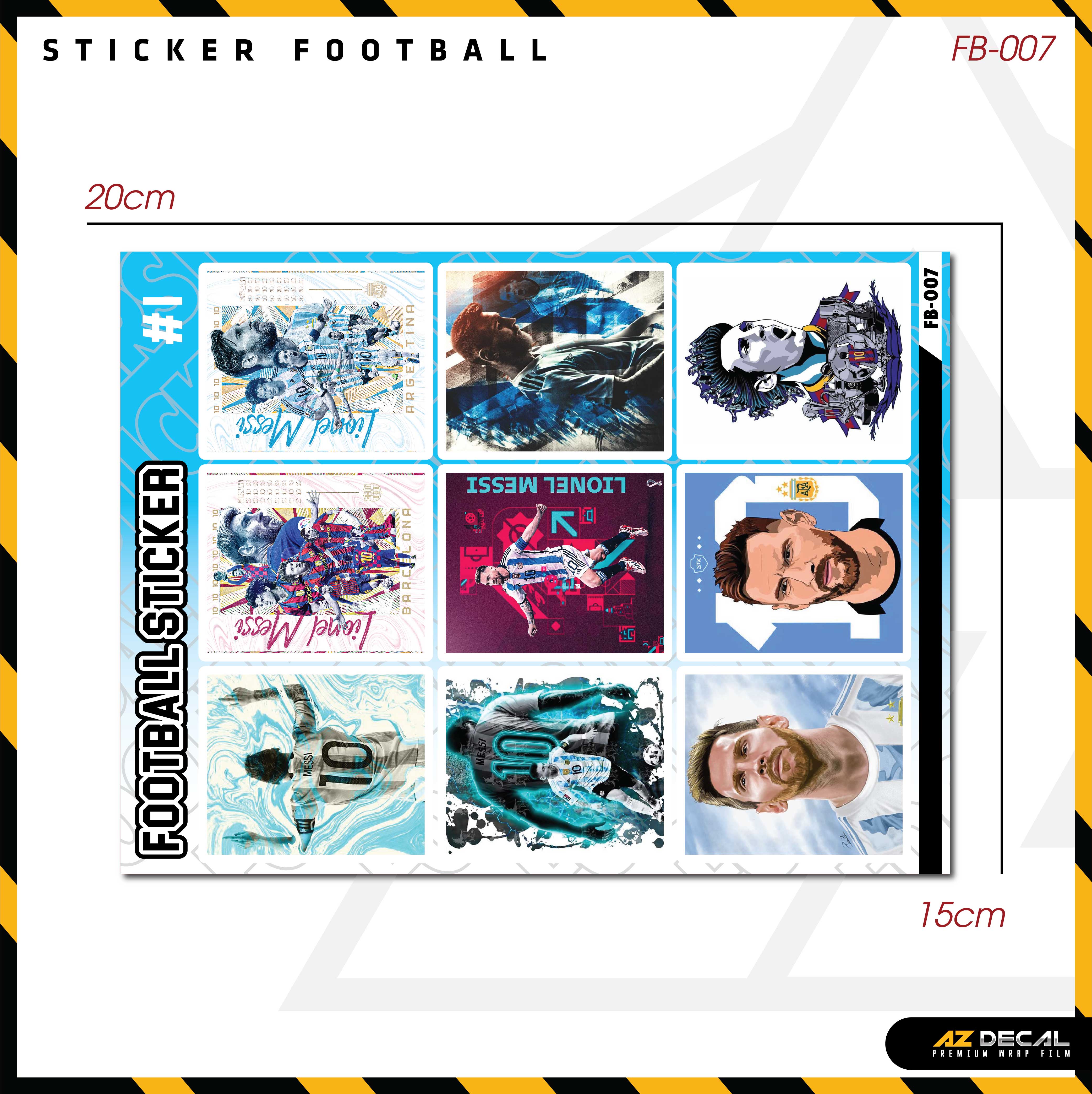 Sticker Dán Ô Tô, Xe Máy, Xe Điện, Xe Đạp, Mũ Bảo Hiểm | Football FB-007 MESSI