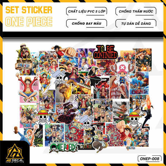 Sticker Dán Ô Tô, Xe Máy, Xe Điện, Xe Đạp, Mũ Bảo Hiểm | One Piece - ONEP008