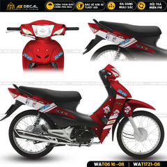 Tem xe Wave A mẫu Doraemon đỏ trắng