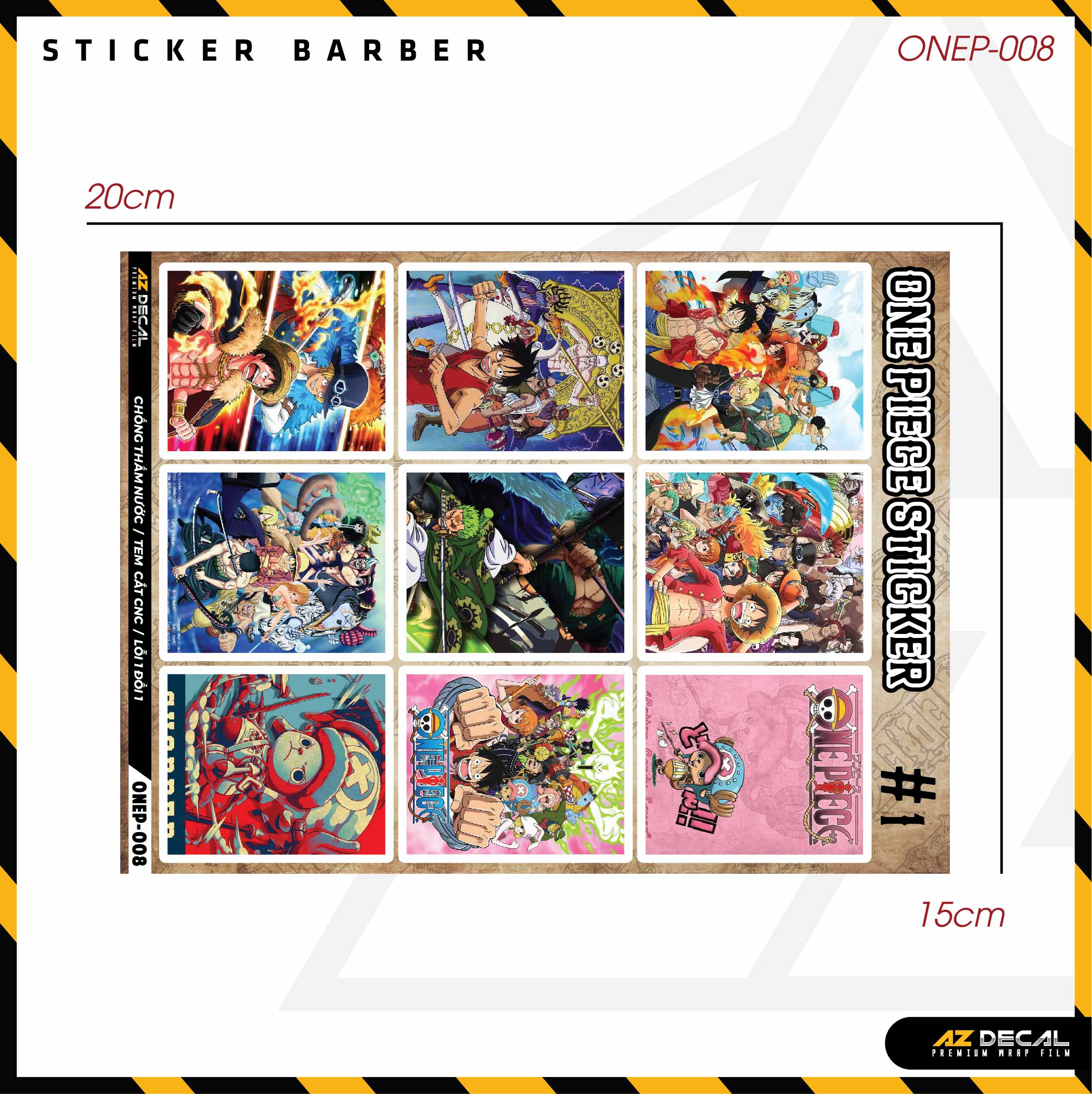 Sticker Dán Ô Tô, Xe Máy, Xe Điện, Xe Đạp, Mũ Bảo Hiểm | One Piece - ONEP008