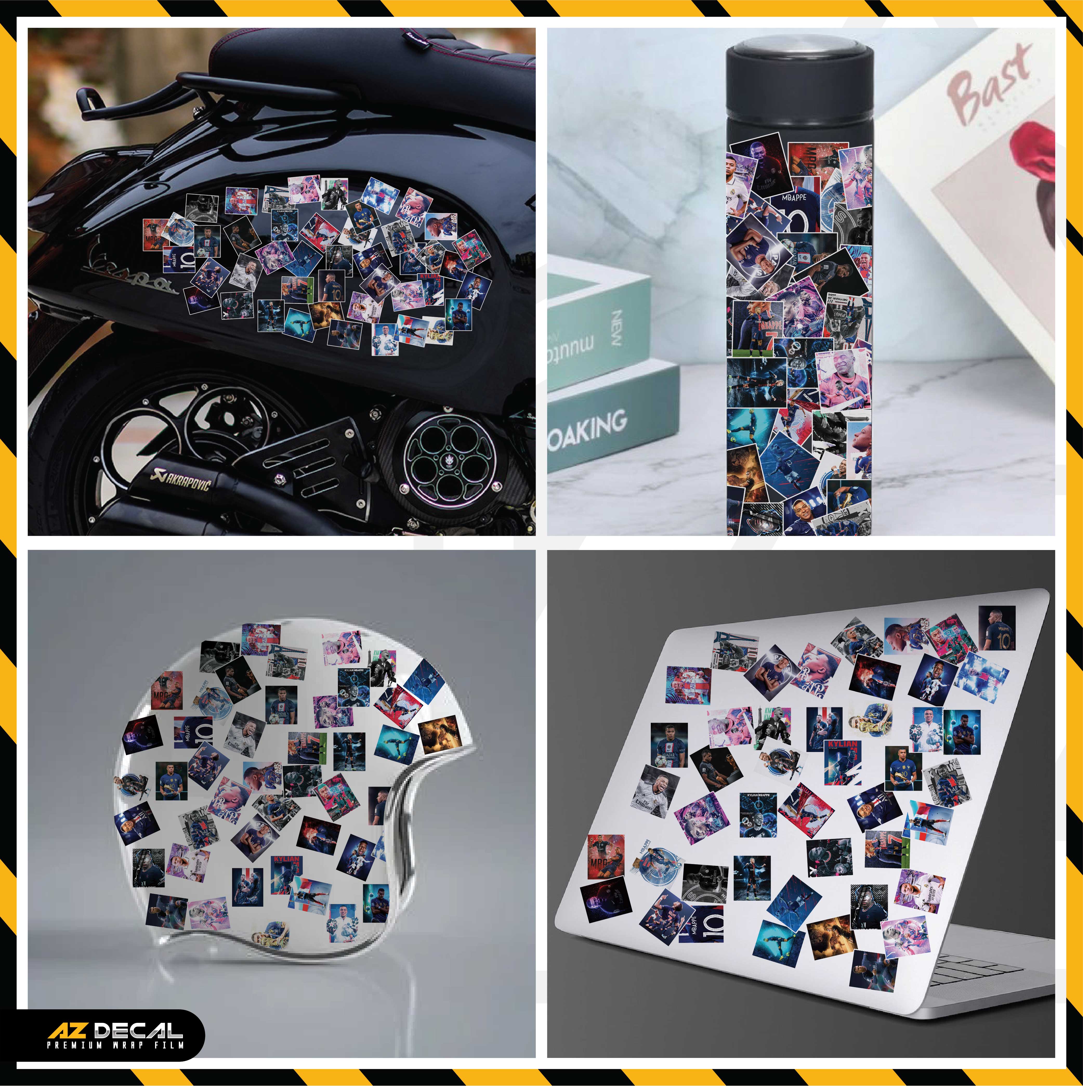 Sticker Dán Ô Tô, Xe Máy, Xe Điện, Xe Đạp, Mũ Bảo Hiểm | Football FB-008 MBAPPE