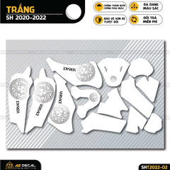 Chi tiết mẫu tem trùm xe SH phong cách Versace trắng đen