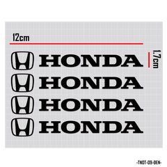 Decal dán tay nắm cửa xe ô tô chữ Honda đen