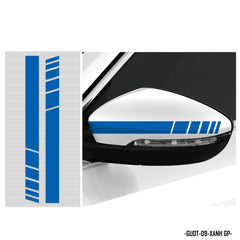 Decal dán gương chiếu hậu xe ô tô màu xanh GP