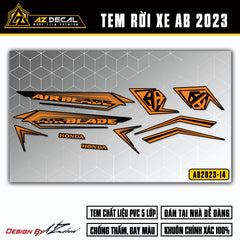 Tem Xe Air Blade 2023-2025 | AB2023-14 | Thiết Kế Tem Chỉ