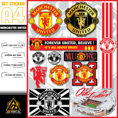 Sticker Dán Xe Máy, Xe Điện, Xe Đạp, Mũ Bảo Hiểm | Bóng Đá - Manchester United MU1