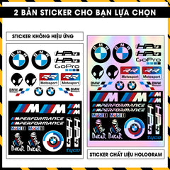 Sticker Dán Ô Tô, Xe Máy, Xe Điện, Xe Đạp, Mũ Bảo Hiểm | Hãng Xe Hologram - BMW MOTOSPORT