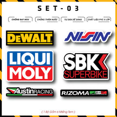 Sticker Dán Xe Máy, Xe Điện, Xe Đạp, Mũ Bảo Hiểm | SET-03