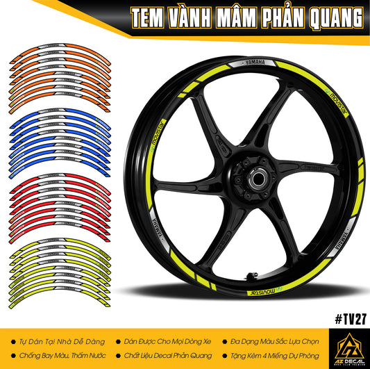 Tem Dán Vành Movistar Yamaha | TV27 | Phản Quang