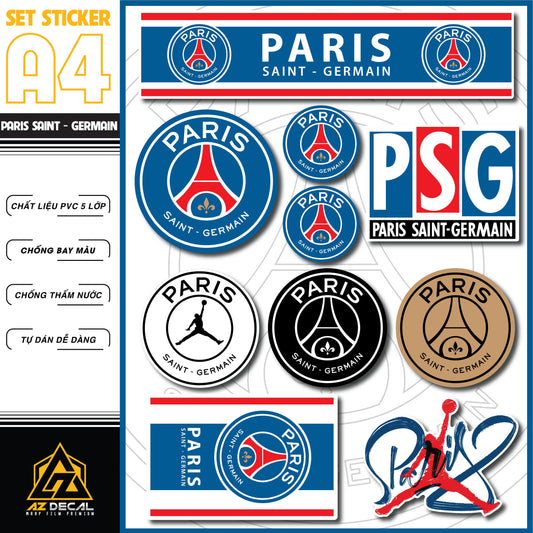 Sticker Dán Xe Máy, Xe Điện, Xe Đạp, Mũ Bảo Hiểm | Bóng Đá - Paris Saint - Germain