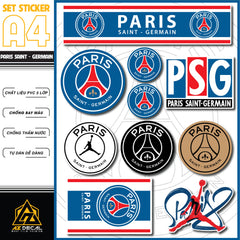 Sticker Dán Xe Máy, Xe Điện, Xe Đạp, Mũ Bảo Hiểm | Bóng Đá - Paris Saint - Germain