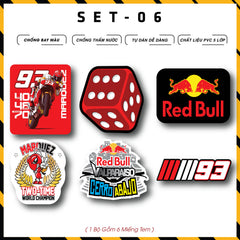 Sticker Dán Xe Máy, Xe Điện, Xe Đạp, Mũ Bảo Hiểm | SET-06