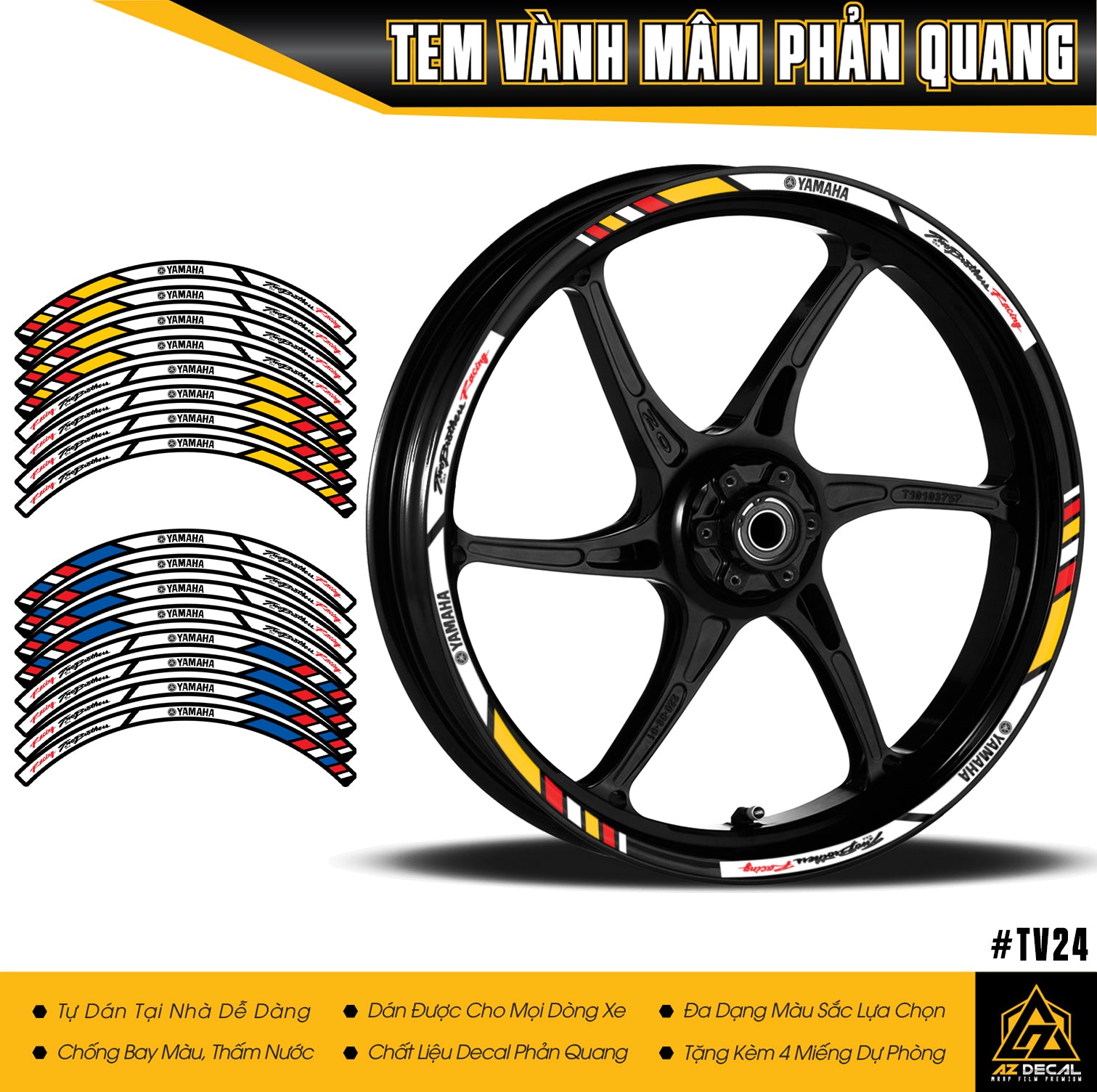 Tem Dán Vành Yamaha M Performance | TV24 | Phản Quang