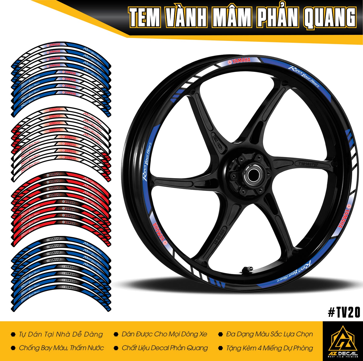 Tem dán vành phản quang RYH TV20