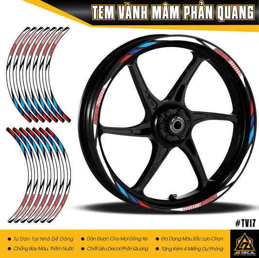 Tem dán vành mẫu Showa phản quang 3M