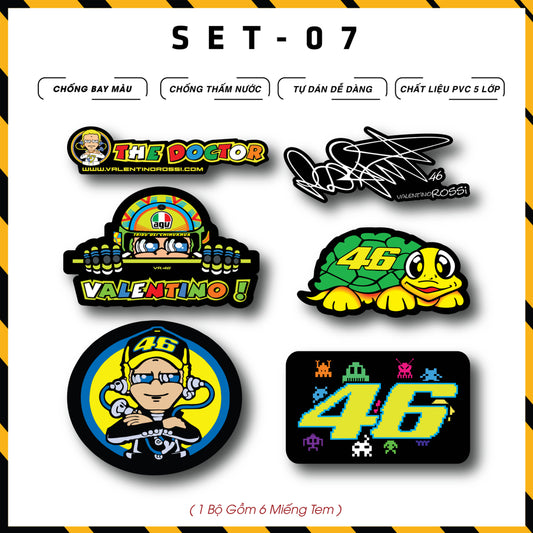 Sticker Dán Xe Máy, Xe Điện, Xe Đạp, Mũ Bảo Hiểm | SET-07