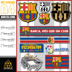 Sticker Dán Xe Máy, Xe Điện, Xe Đạp, Mũ Bảo Hiểm | Bóng Đá - Barcelona