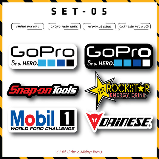 Sticker Dán Xe Máy, Xe Điện, Xe Đạp, Mũ Bảo Hiểm | SET-05
