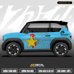 Tem Xe Vinfast VF3 Mẫu VF3-01 Trống Đồng - Thiết Kế Theo Yêu Cầu