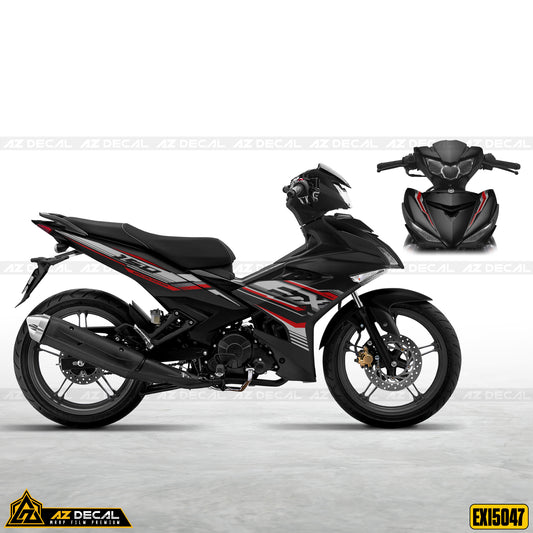 Tem xe Exciter 150 mẫu đỏ trắng đen