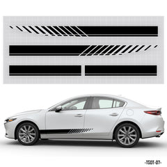 Mẫu tem dán sườn xe ô tô trắng thiết kế bắt mắt