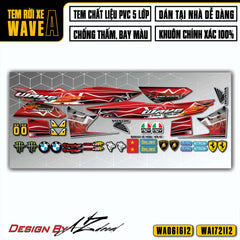 Decal xe Wave Alpha đỏ đen đẹp