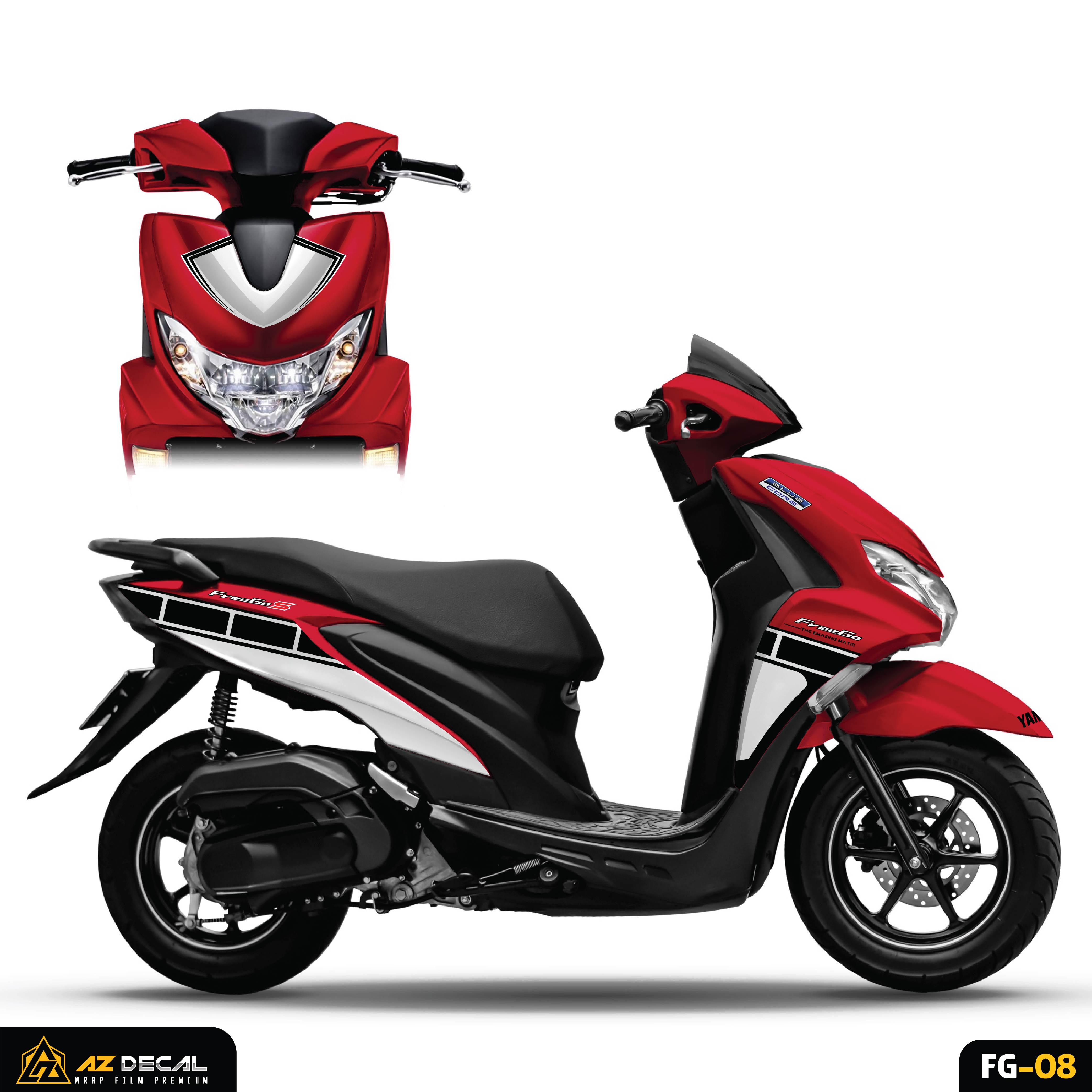 Decal dán xe FreeGo 125 / S đẹp màu đỏ trắng
