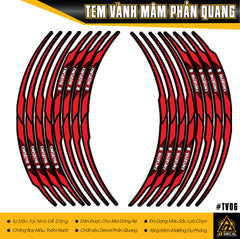 Tem dán vành xe máy mẫu Suzuki màu đỏ