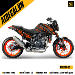 Tem xe KTM Duke 250 màu cam đen