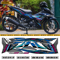 Hình ảnh thực tế tem xe Exciter 150 mẫu Y15ZR đen hồng