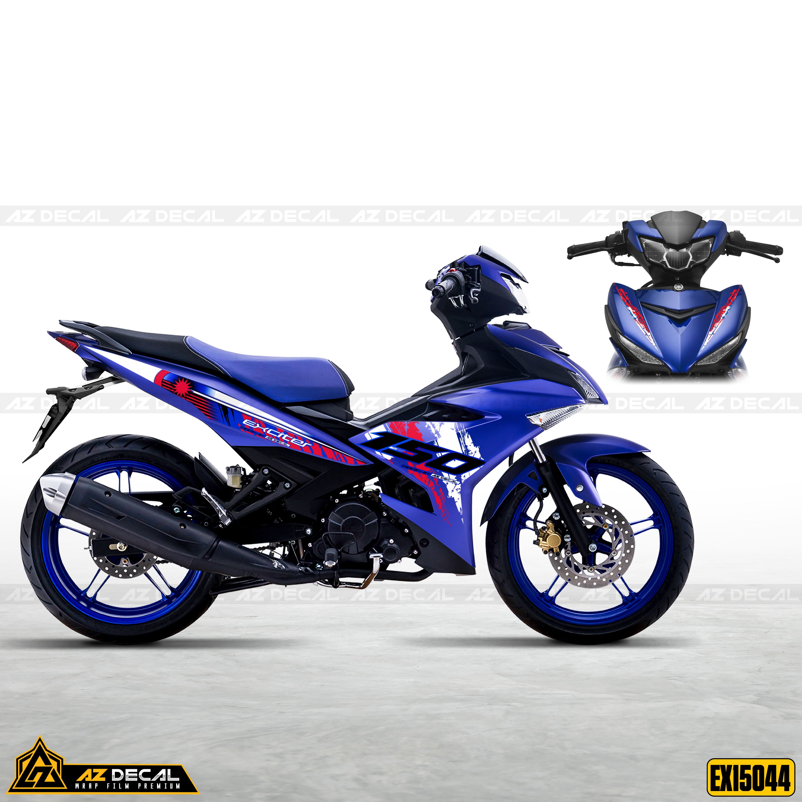 Tem xe Ex 150 xanh GP phong cách Malaysia