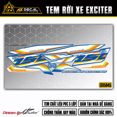 Chi tiết mẫu tem Exciter 150 mẫu độc lạ