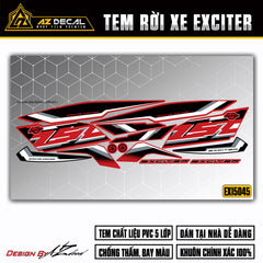 Tem rời Exciter 150 đỏ đen
