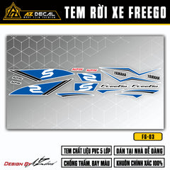 Tem dán xe FreeGo 125 bản S màu xanh đẹp