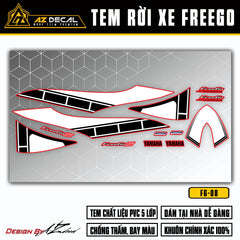 Chi tiết mẫu tem đề can dán xe FreeGo màu trắng đỏ