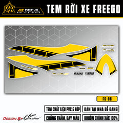 Tem dán xe FreeGo màu vàng đen phiên bản kỉ niệm 60 năm