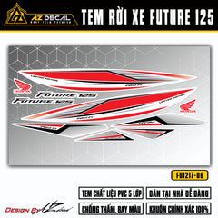 Tem xe Future 125 Fi đẹp màu đỏ xám nền trắng