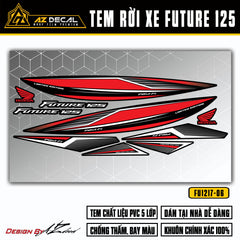 Tem xe Future 125 Fi màu đỏ xám nền đen