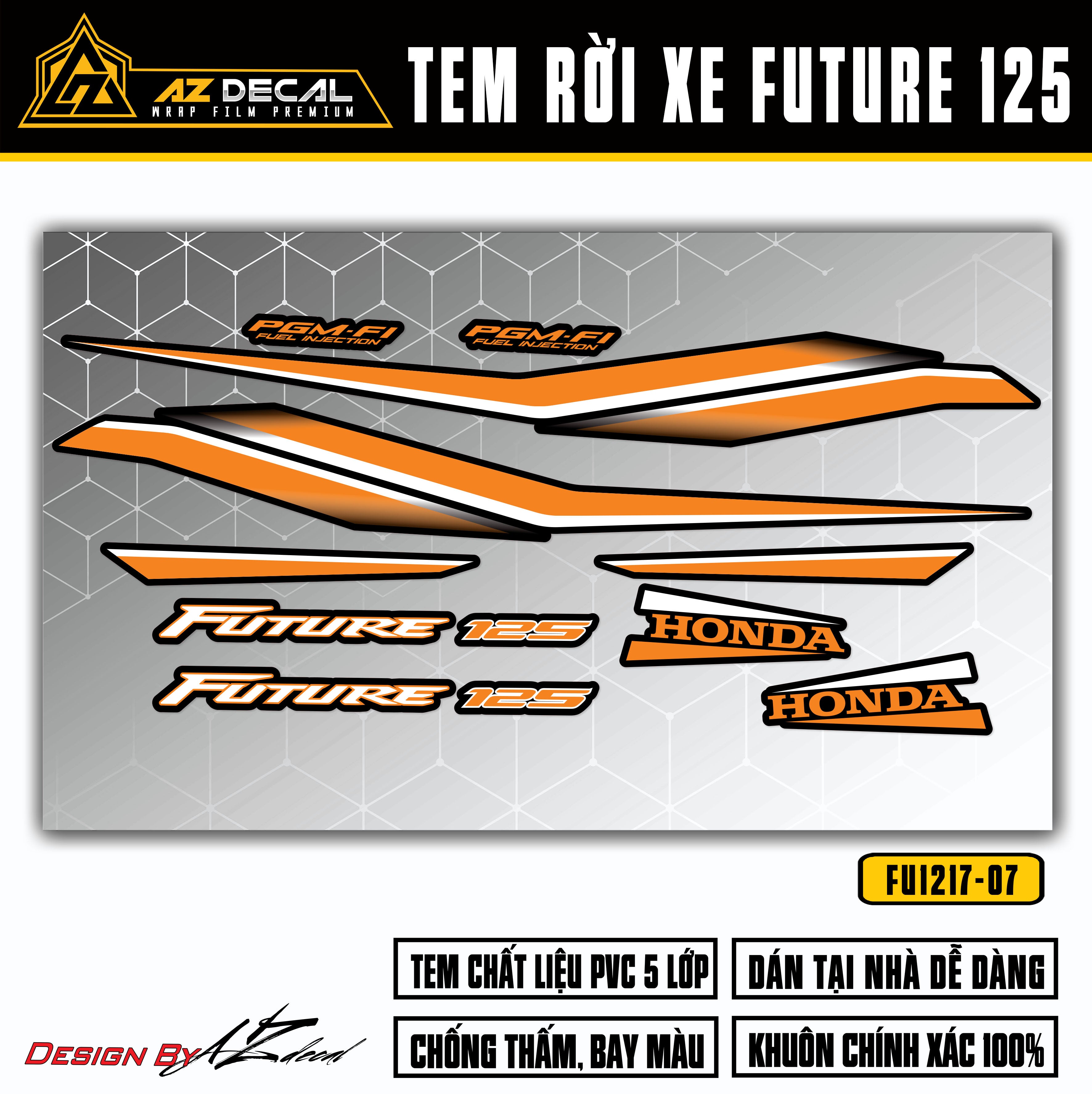 Tem xe Future 125 Fi cam trắng nền đen