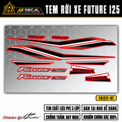 Tem xe Future 125 FI màu đen trắng dán xe đỏ